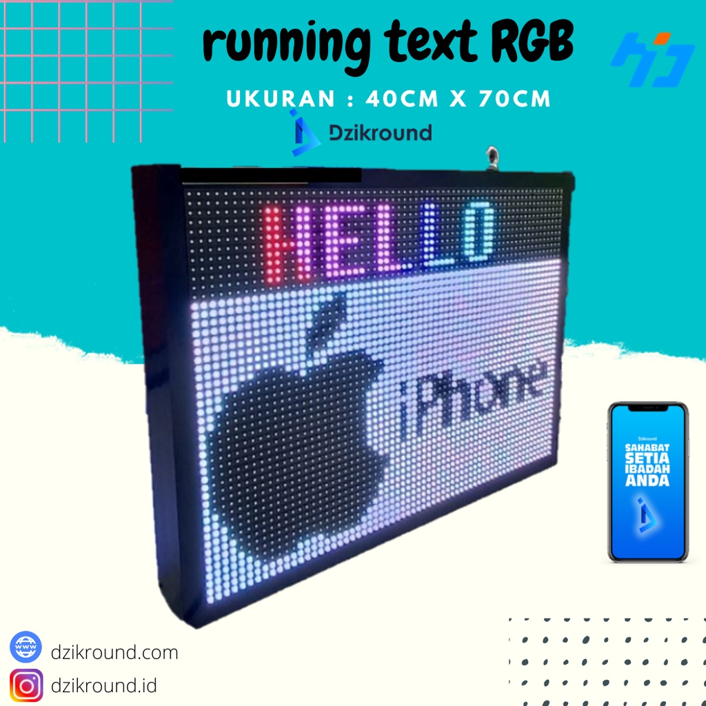 Jual RUNNING TEXT Outdoor FULLCOLOUR Garansi Grosir ukuran 50cm x 70CM ...