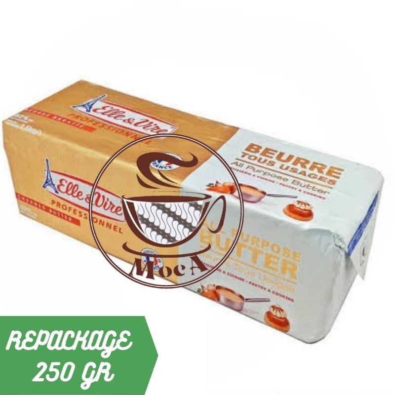 Jual BUTTER ELLE & VIRE UNSALTED REPACK 250GR 500 GRAM 1KG 100% ASLI ...