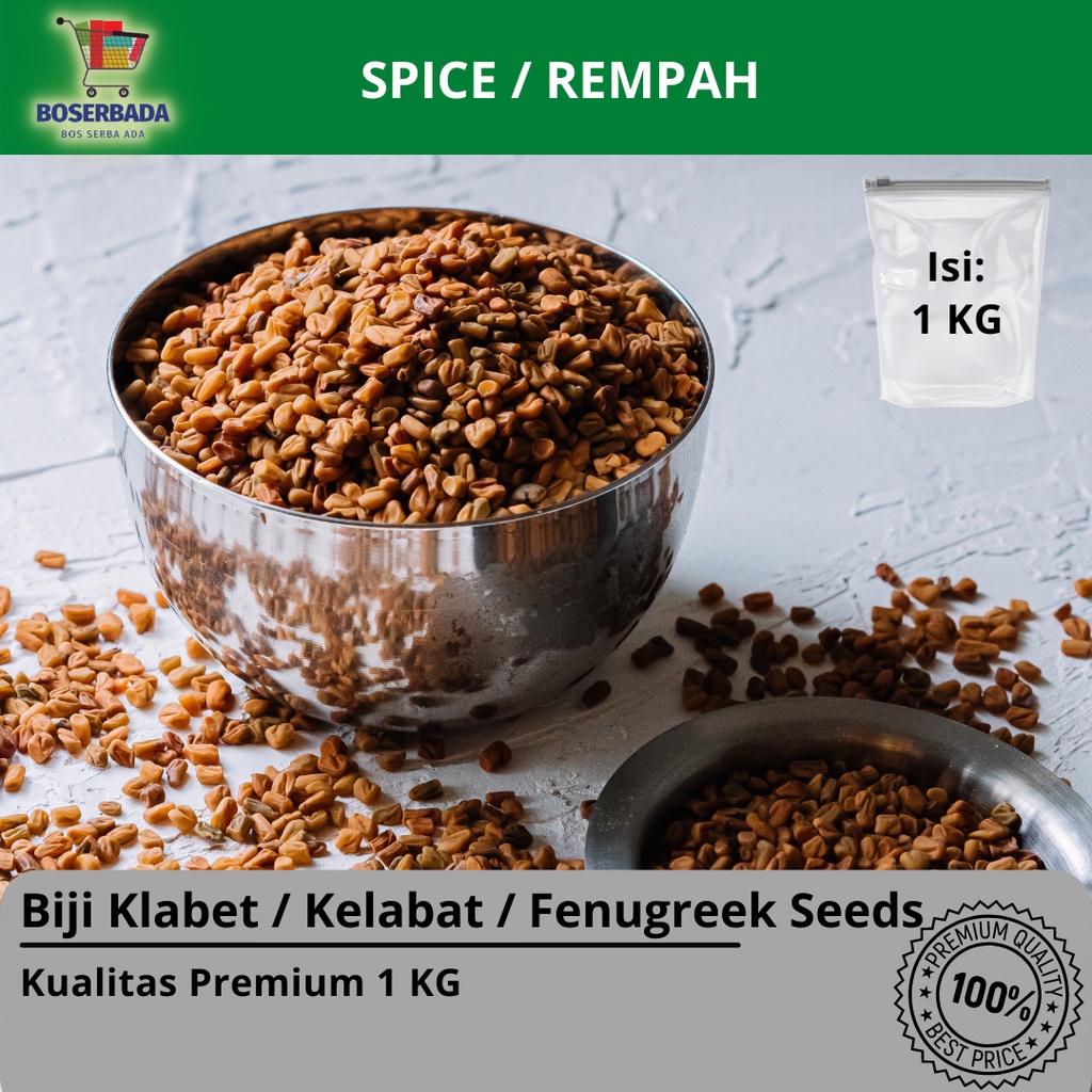 Jual Biji Klabet Kelabat Fenugreek Seeds 1 Kg Methi Hulbah