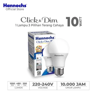 Hannochs Lampu Bohlam LED Click & Dim 10W - 3 Tingkat Cahaya
