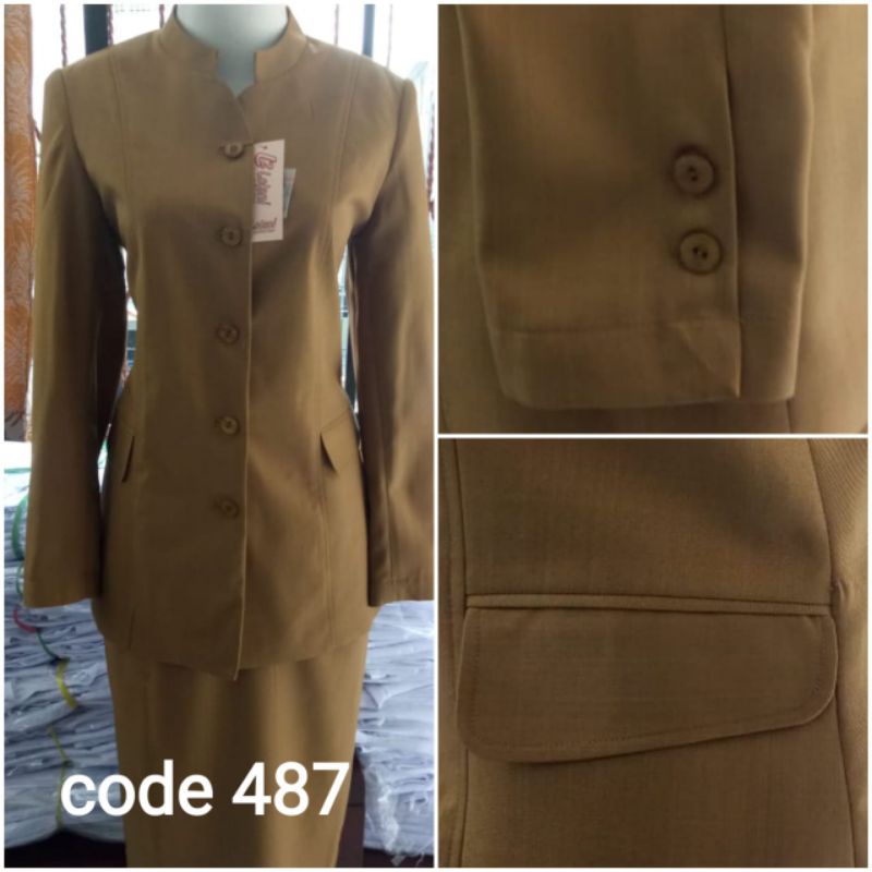 Jual Seragam Dinas Wanita Khaki Set Rok Span Blazer Pemda Kheki Stelan Celana Seragam Pns Pemda 