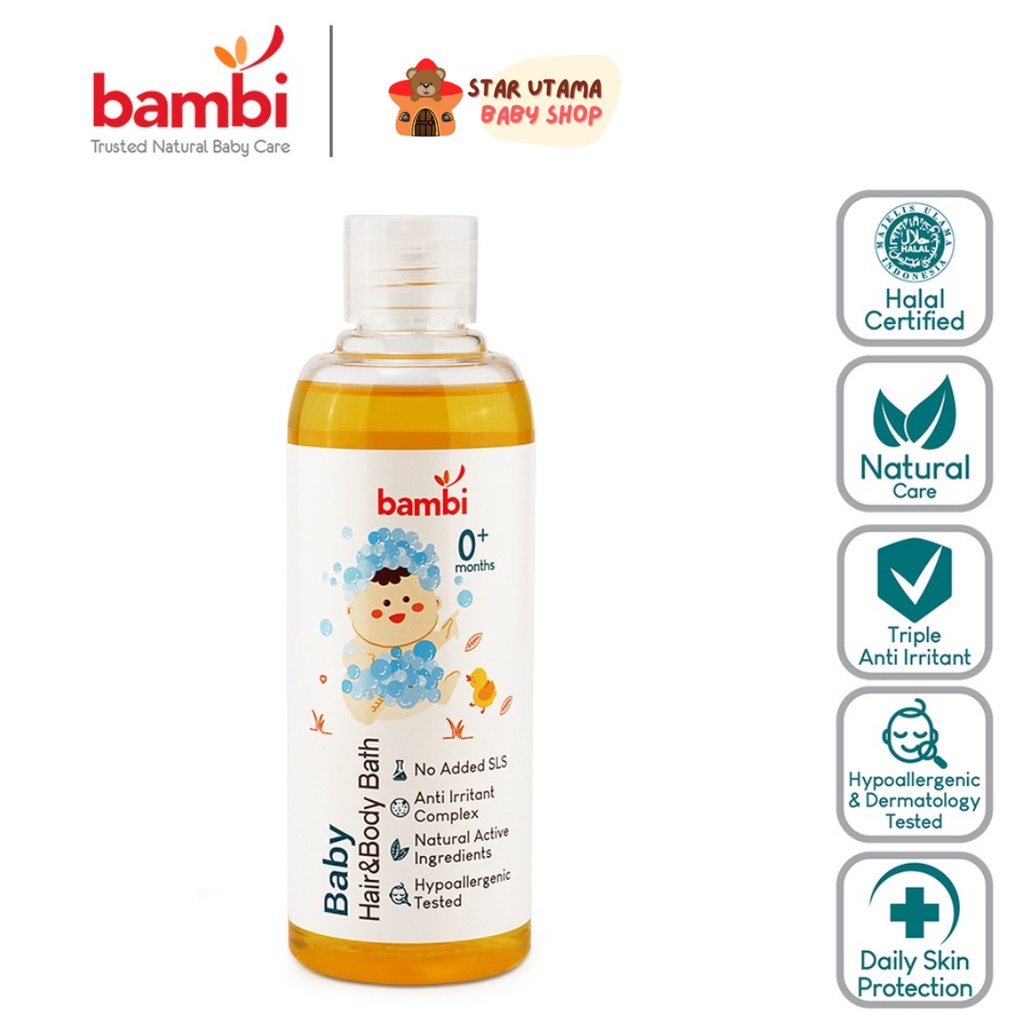 Jual Bambi Baby Hair & Body Bath 2 in 1 200ml | Sabun dan Shampoo Bayi
