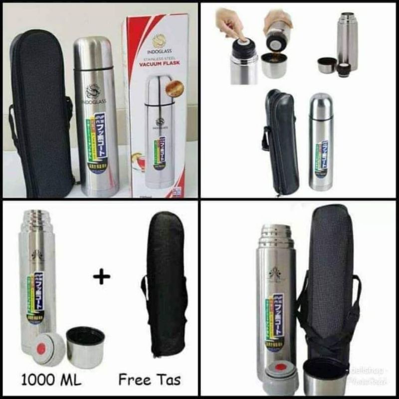 Jual termos indoglass stainless steel termos air panas1000ml) Shopee