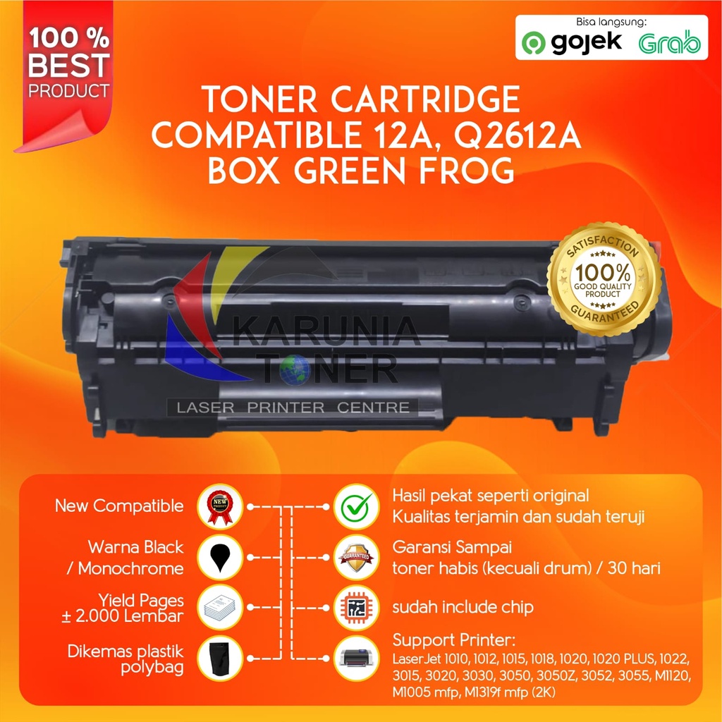 Jual Toner Cartridge BOX GREEN FROG 12A Q2612A For FX9 1010 1020