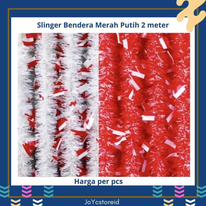 Jual Rumbai Slinger Bendera Merah Putih Tinsel Merah Putih Dekorasi ...