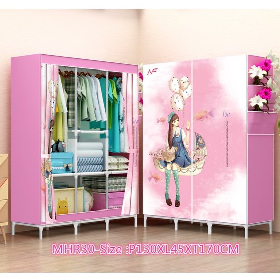 Jual PINKLOVE Lemari pakaian ukuran besar JUMBO / Lemari Baju ukuran