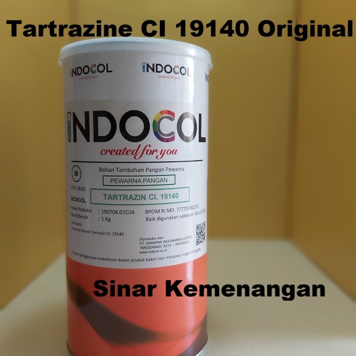 Jual Pewarna Makanan INDOCOL Original Tartrazine CI 19140 1 kg | Shopee ...