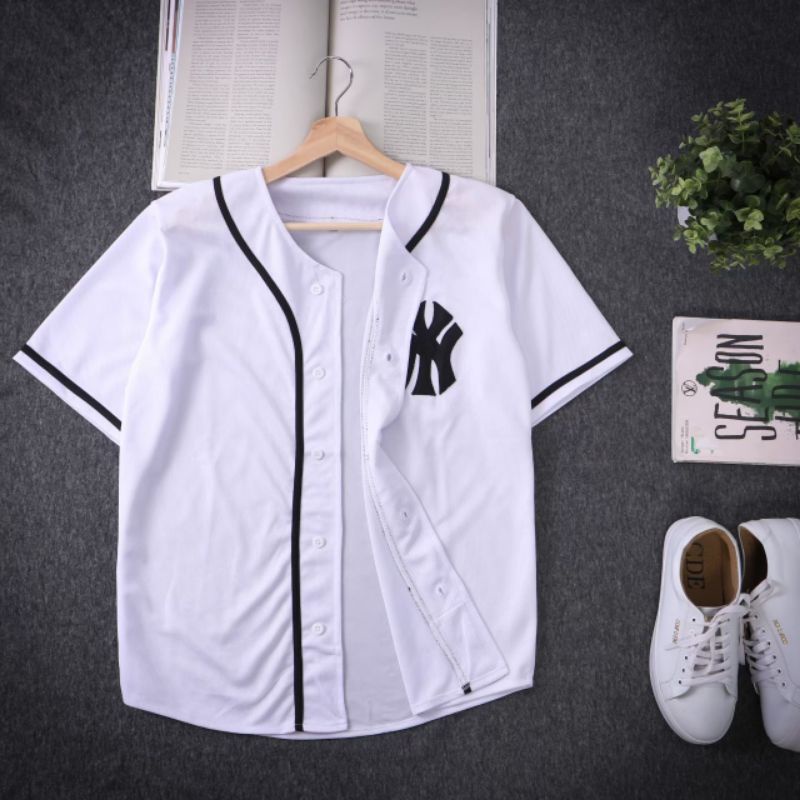 Baju baseball Jersey baseball Pria Wanita dxpe putih