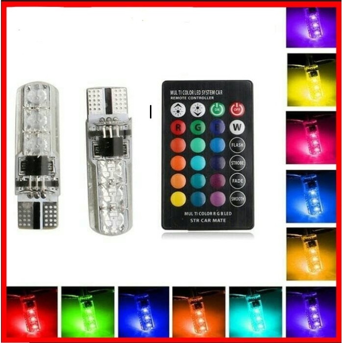 Jual Lampu LED T10 Strobe Senja RGB 16 Warna 12Volt Motor Mobil ...