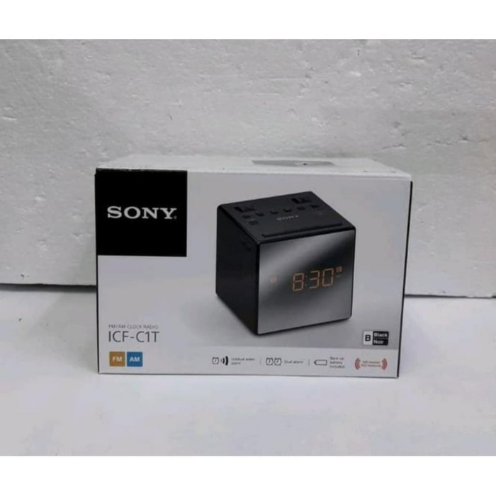 Jual Clock Alarm Radio Portable Sony ICF C1 Radio AM FM Hitam Shopee Indonesia
