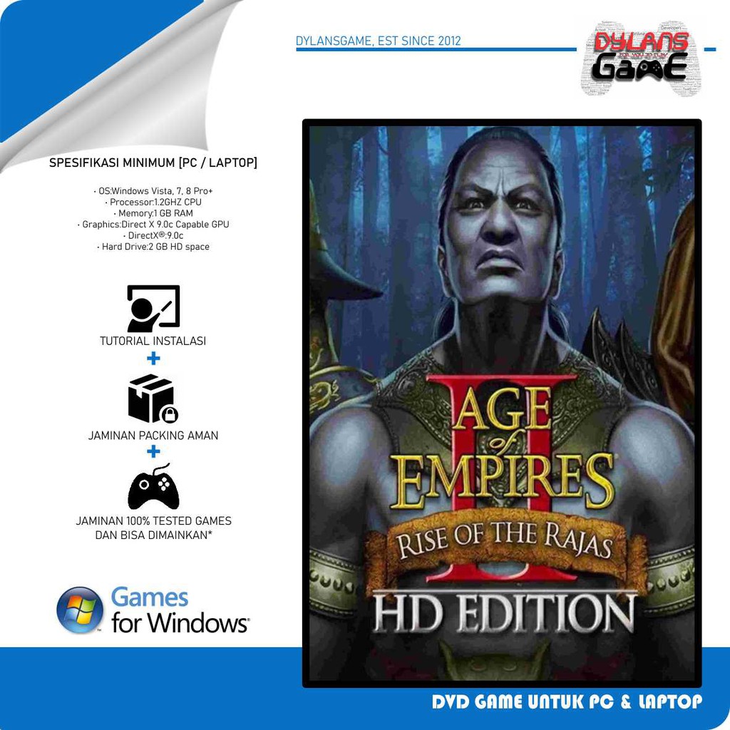 Jual AGE OF EMPIRES 2 HD RISE OF THE RAJAS KASET GAME PC DVD GAME PC ...