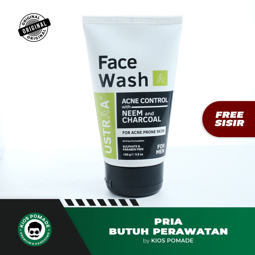 Jual Ustraa Face Wash Neem and Charcoal Sabun Pembersih Wajah Pria