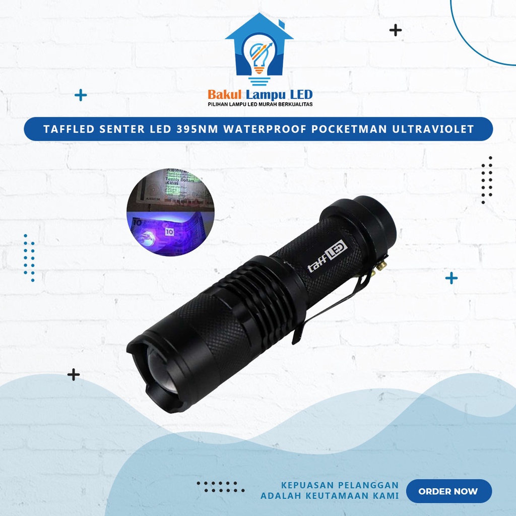 Jual [SL0013] TaffLED Senter LED 395nm Waterproof Pocketman Ultraviolet ...