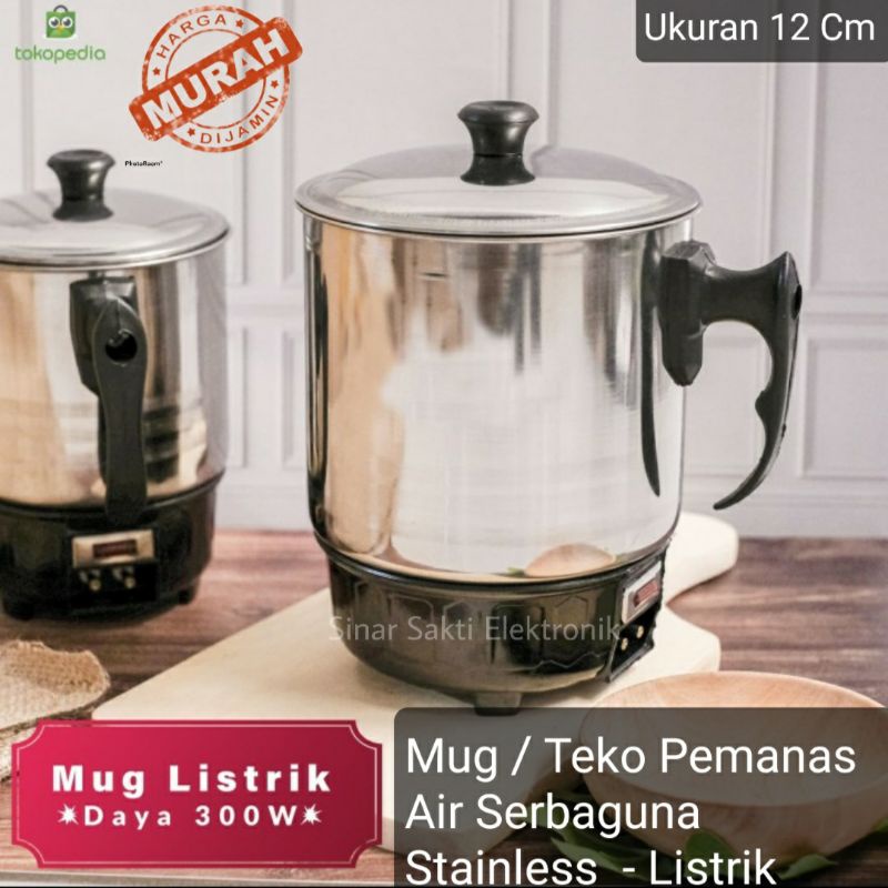 Jual Mug Listrik Pemanas Air Serbaguna Teko Heater Stainless Elektrik 12cm 12 Cm Shopee Indonesia 0422