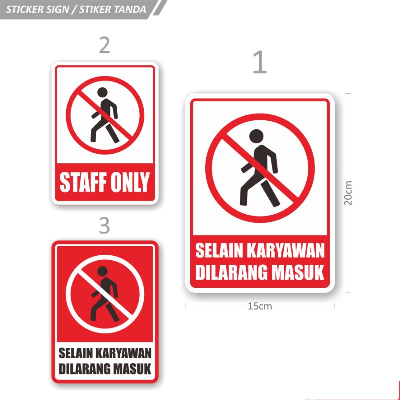 Jual STICKER TANDA SIGN PERINGATAN INFORMASI PETUNJUK KANTOR | Shopee ...