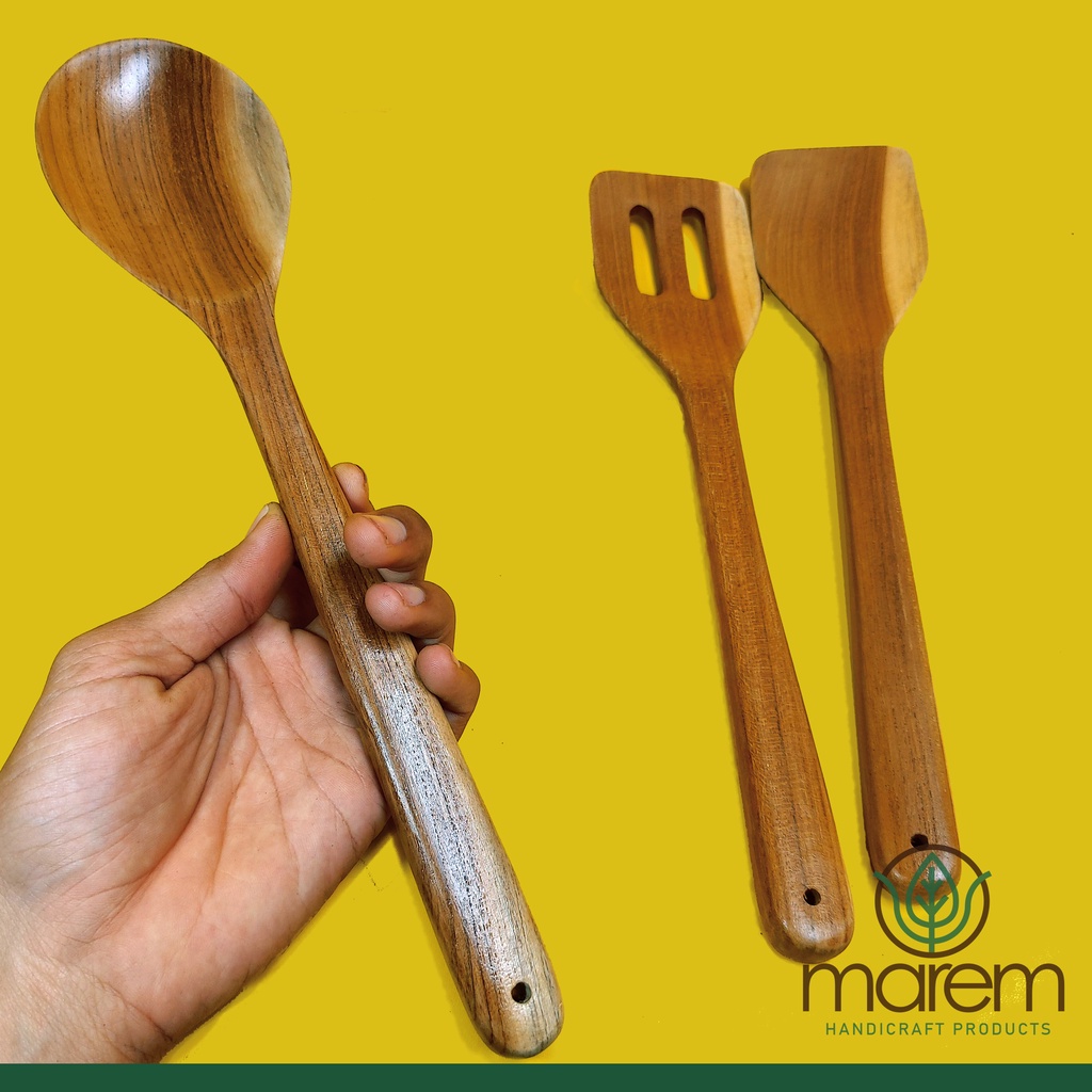 Jual Spatula Kayu Jati Premium Wooden Spatula Sutil Kayu Jati