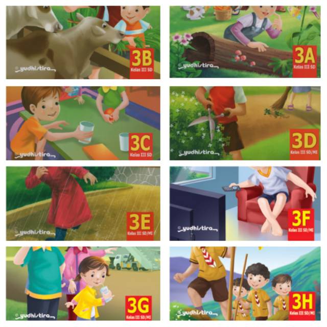 Jual BUKU TEKS TEMATIK TERPADU KELAS 3 SD ( A - H ) YUDHISTIRA | Shopee ...