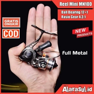 Jual Mini Reel Pancing Fishing Reel 3.0:1 Gear Ratio 50M - Red