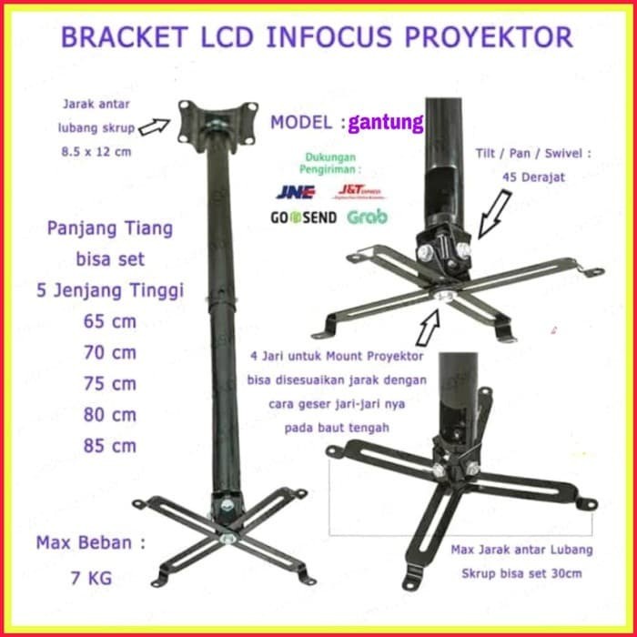 Jual BRACKET GANTUNG PROJECTOR/PROYEKTOR/INFOCUS UNIVERSAL HARGA GROSIR ...