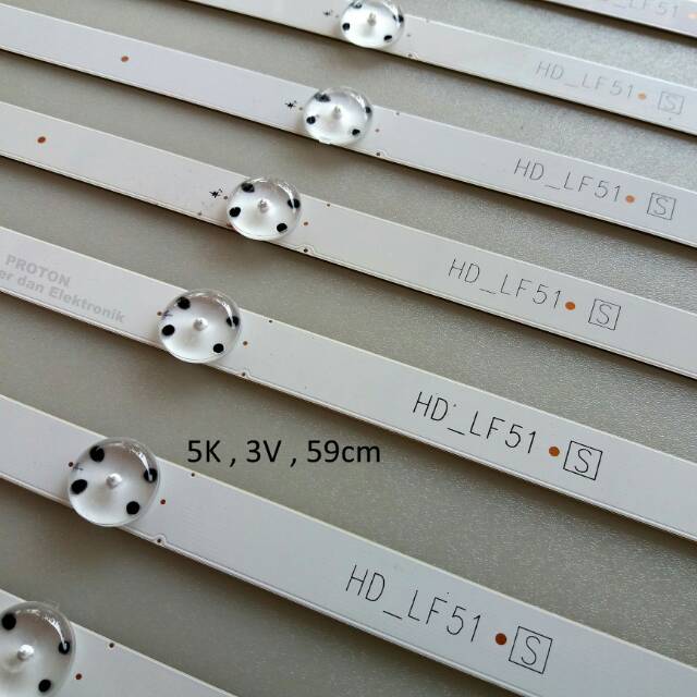 Jual Lampu Backlight LED TV 3V 5 kancing cembung / strip 59cm . CEM-3-S ...