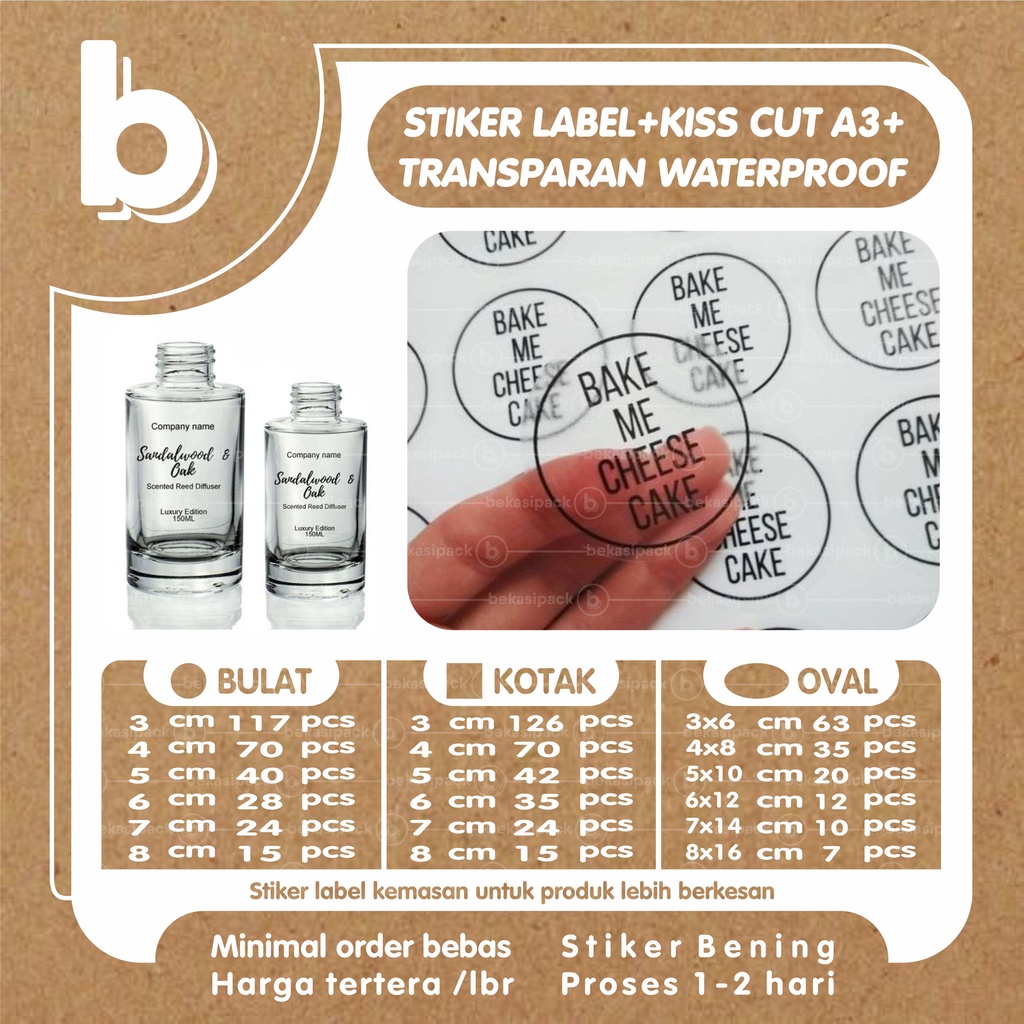 Jual Stiker Label Produk Transparan I SLPT00209 | Shopee Indonesia