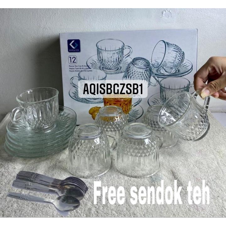 Jual Diskon Sendok Teh Gelas Set Gelas Kimglas Pcs Gelas Minum Peralatan Dapur Cod