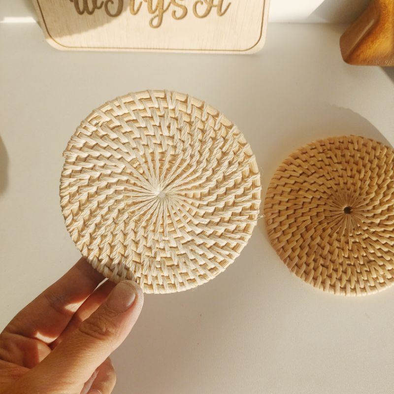 Jual TATAKAN GELAS ROTAN 9CM TATAKAN PIRING ROTAN KAYU TEBAL LENTUR ...