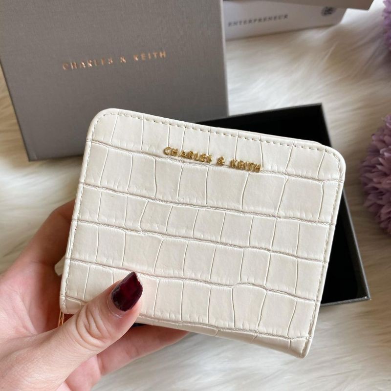 Jual Charles and Keith CrocEffect Small ZipAround Wallet Original