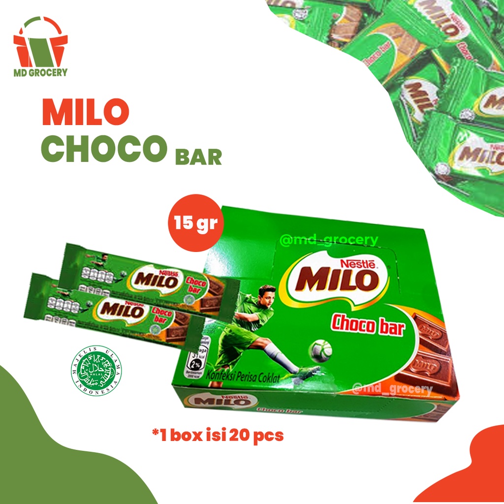 Jual Coklat Milo Choco Bar 15gr Coklat Milo Bar 1 Box Isi 24 Shopee