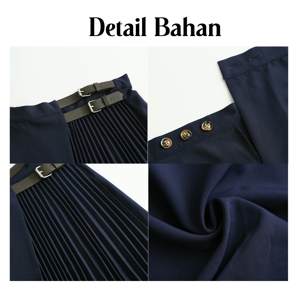 Jual Rok Plisket Premium Panjang Terbaru Lipatan Besar Import Korea ...