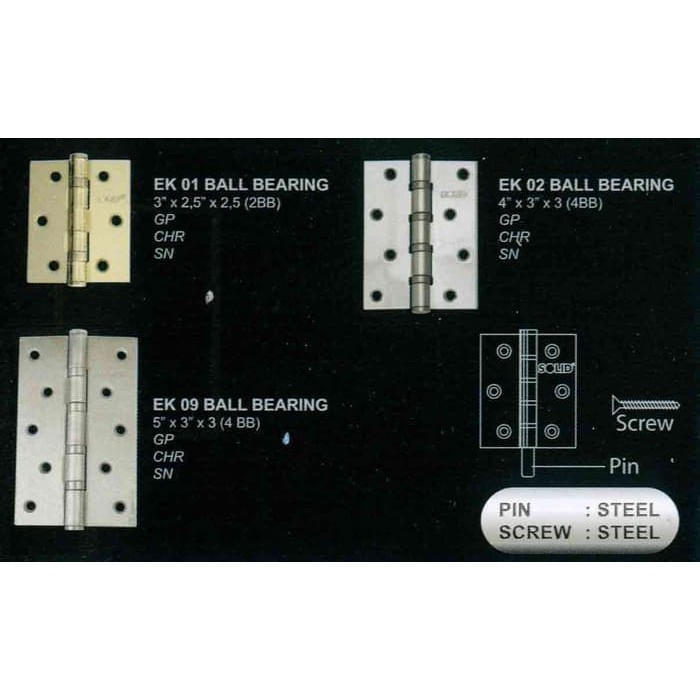Jual EK 09 Engsel Solid 5 inch - Engsel Pintu 5