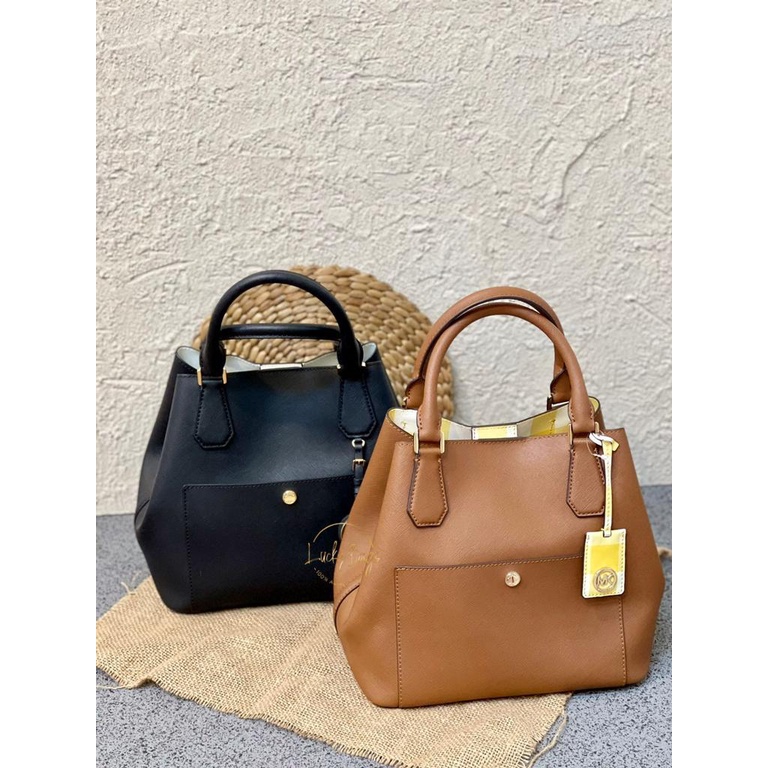 Jual Michael kors greenwich large grab bag luggage citrus white authentic original Shopee Indonesia