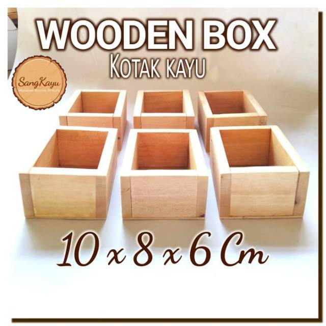 Jual WOODEN BOX STORAGE 10x8x6 cm Kotak kayu tempat penyimpanan serba ...