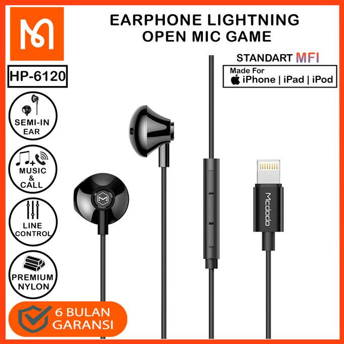 Jual MCDODO HP6120 Handsfree Headset Earphone Iphone X ,11 Lightning