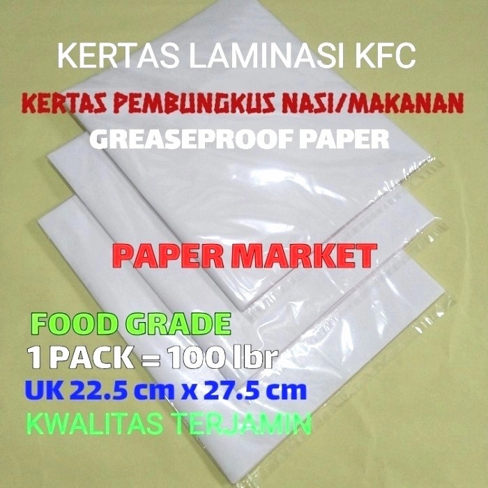 Jual Hadir Kertas Nasi Kfc Laminasi Mcdonald Food Grade 30Cm X 30Cm