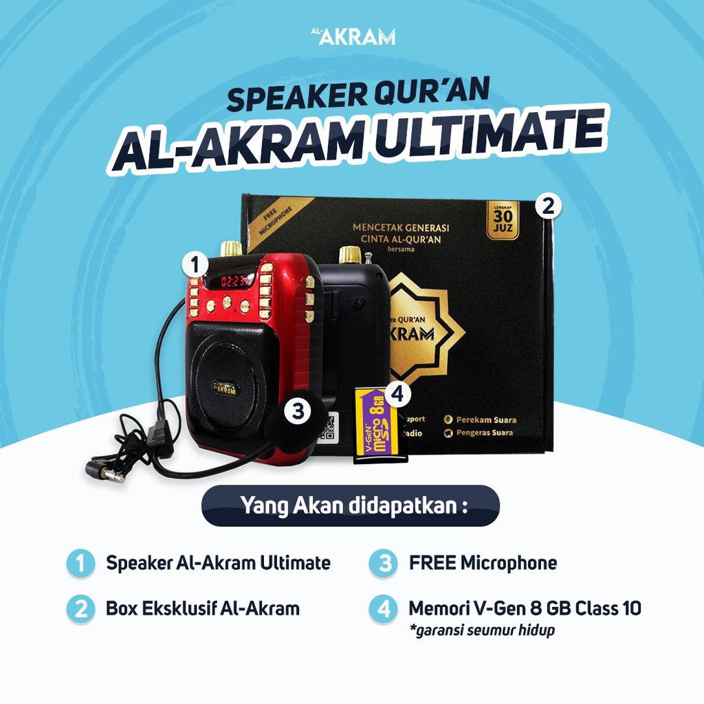 Jual SPEAKER MUROTTAL AKRAM/ ULTIMATE BLUETOOTH | Shopee Indonesia