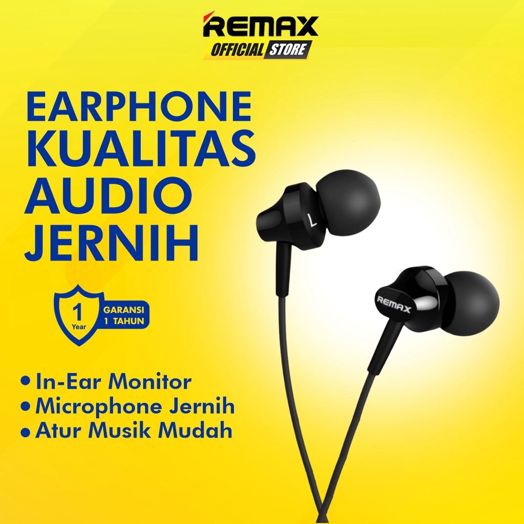Jual REMAX RM-501 Stereo Earphone Headset with Microphone | Shopee ...