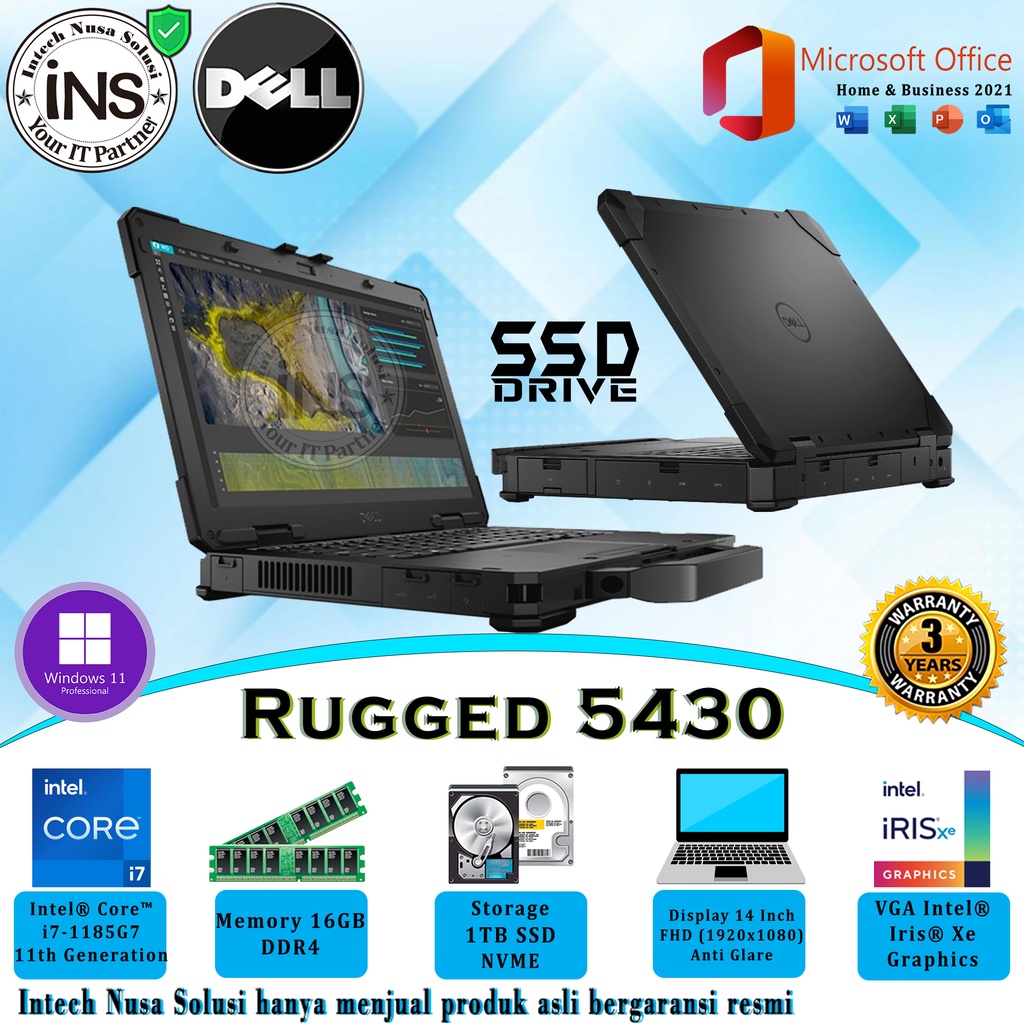 Jual Dell Latitude 5430 Rugged i7-1185G7 16GB 1TB SSD WIN11PRO+OHB 2021 ...