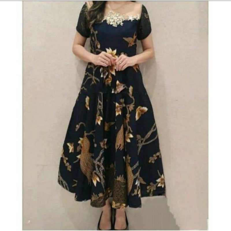 Jual Dress Pesta - Dress Batik Terbaru - Dress Batik Mewah | Shopee ...