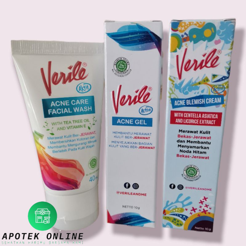 Jual VERILE ACNE GEL / VERILE FACIAL WASH / FERILE BLEMISH CREAM