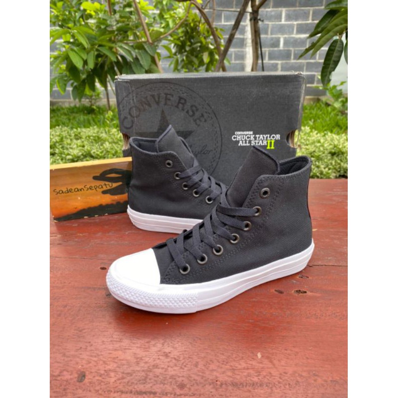 Jual Converse Chuck Taylor II Hi Black White Original New Shopee Indonesia