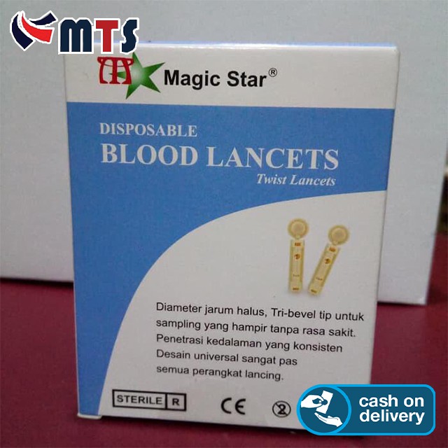 Jual COD - Magic Star Blood Lancet / Jarum Bekam 21G isi 100 PCS ...