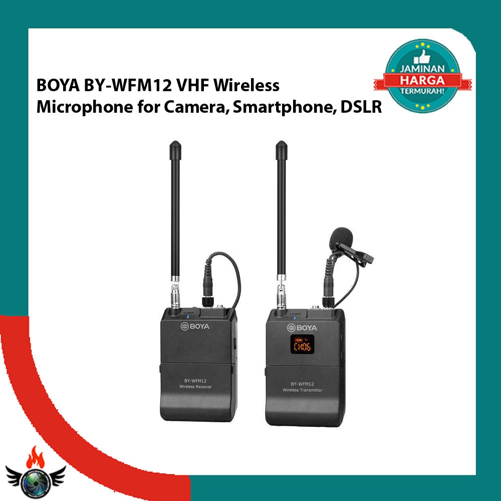 Jual BOYA BYWFM12 VHF Wireless Microphone for Camera, Smartphone, DSLR