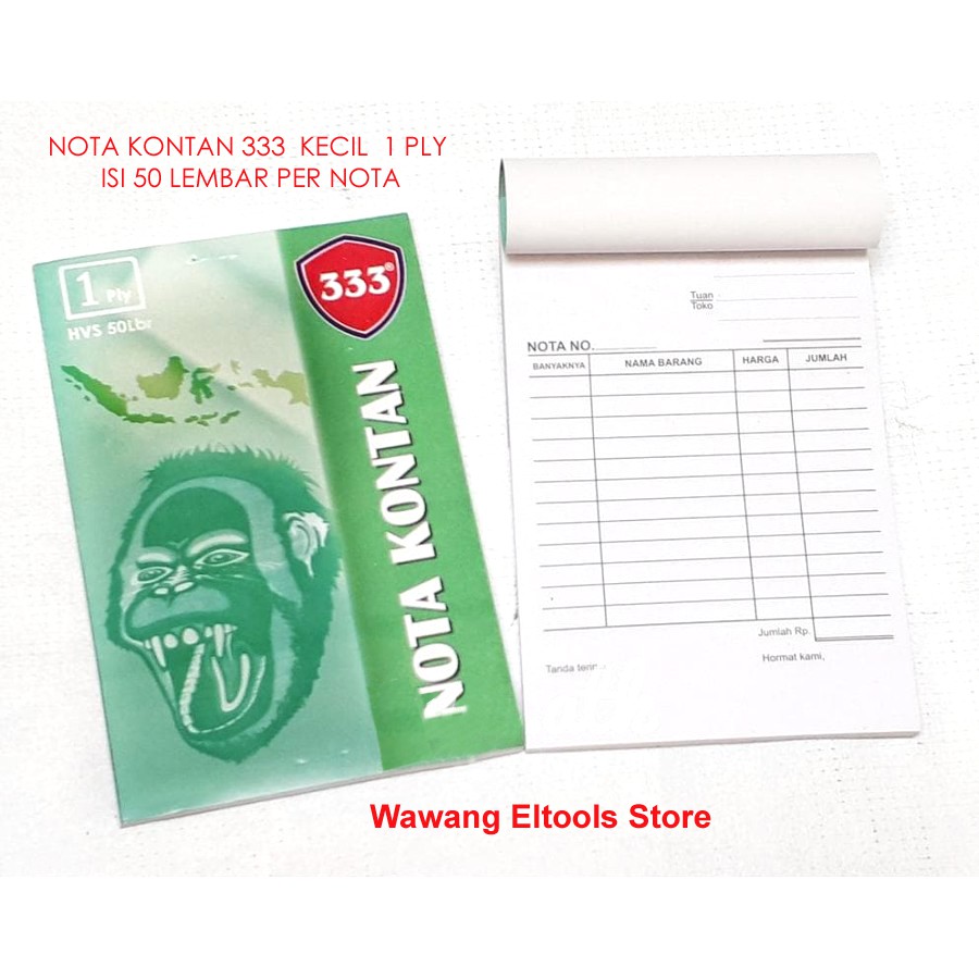 Jual Nota Kontan (10 pcs) 333 Kecil 1 ply 50 lembar / 1 pak isi 10 buku ...