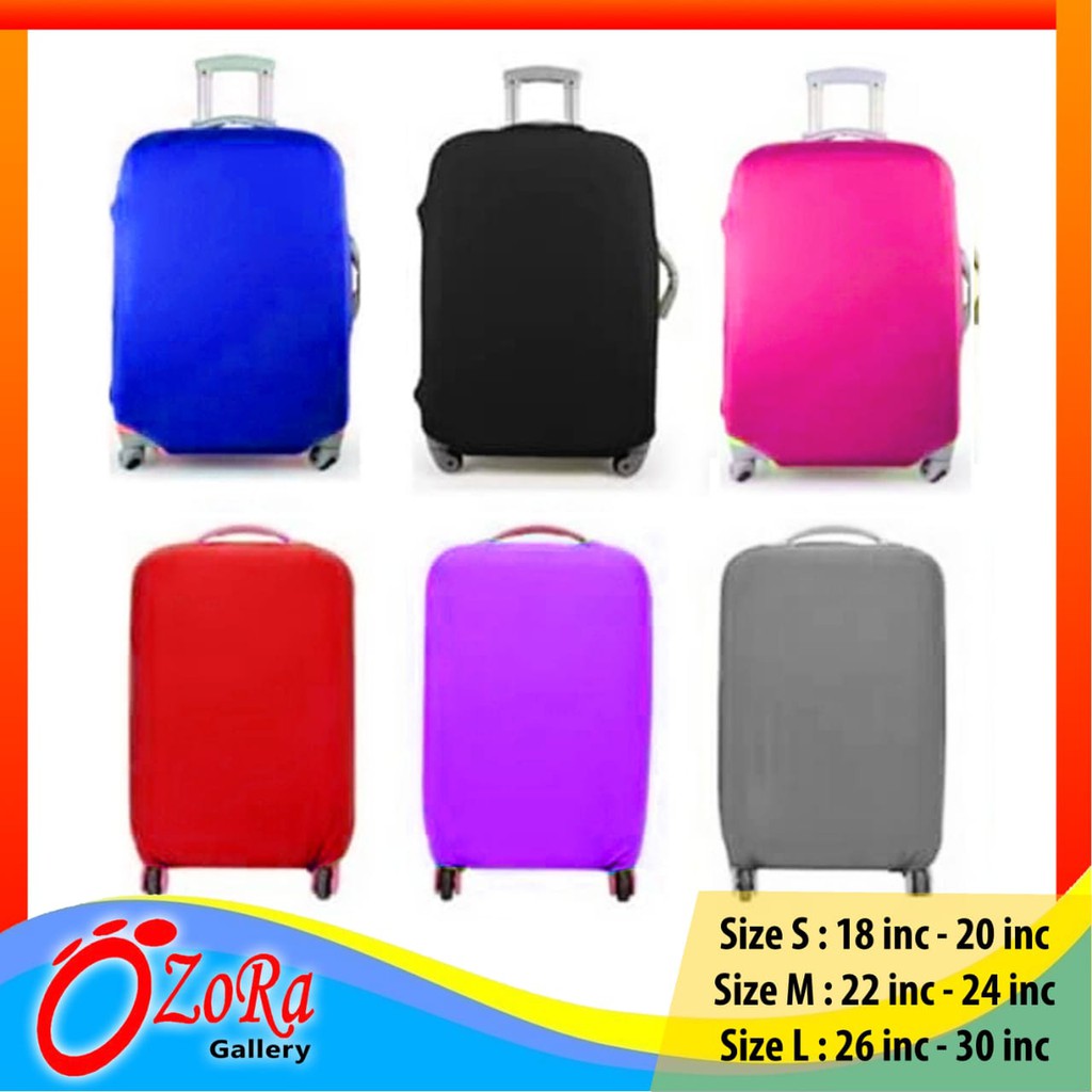 Jual Pelindung Koper Luggage Bag Cover Sarung Koper Elastis Motif Polos