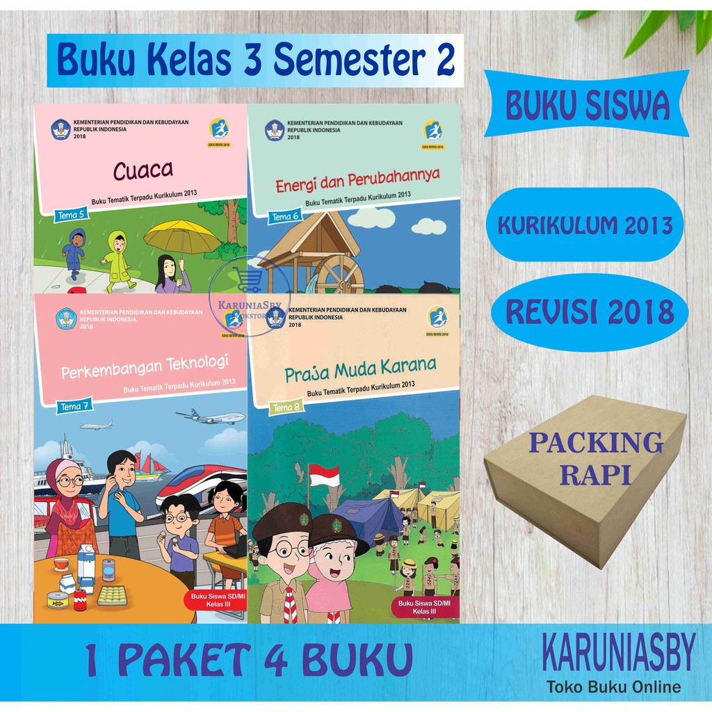 Jual Buku Tematik SD Kelas 3 Tema 5,6,7,8 - Semester 2 - Revisi 2018 ...