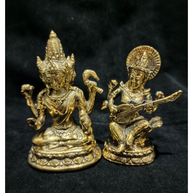 Jual Patung Dewa Brahma Dan Dewi Saraswati Kuningan 12 Cm Shopee