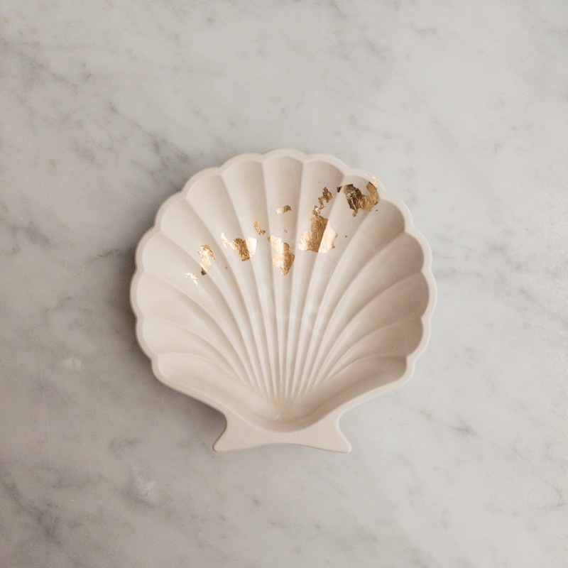 Jual LUSH concrete gold oval tray heart shape shell shape trinket ...