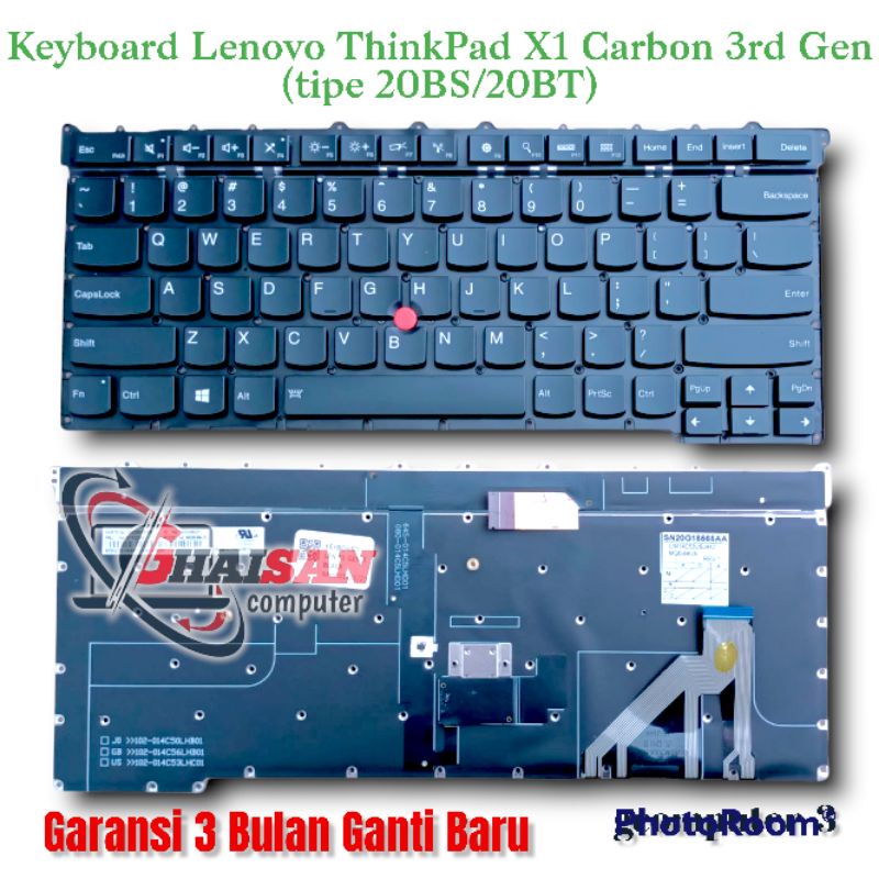 Jual Keyboard Lenovo ThinkPad X1 Carbon 3rd Gen 3 (tipe 20BS/20BT ...