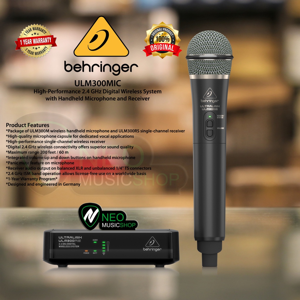 未使用 Behringer ULTRALINK ULM202USB デジタル ワイヤレスマイク 2本